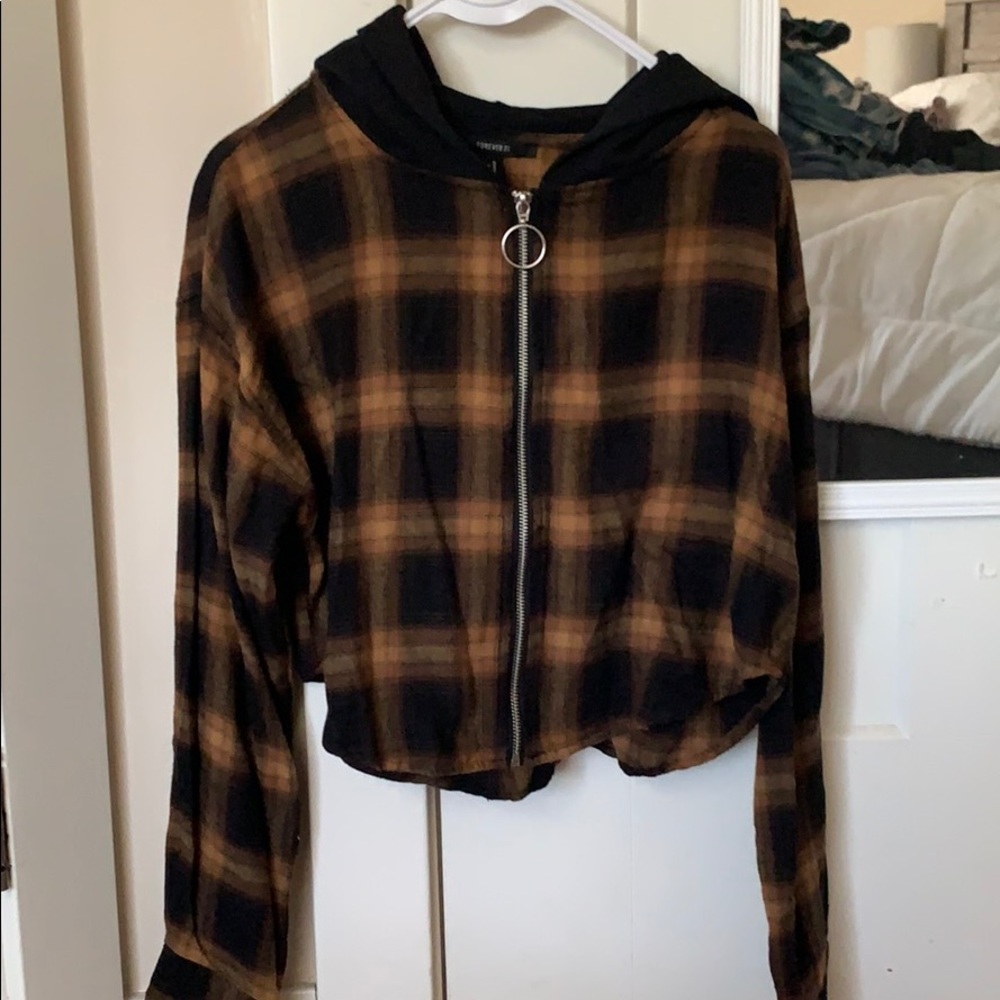 Cropped zip hoodie